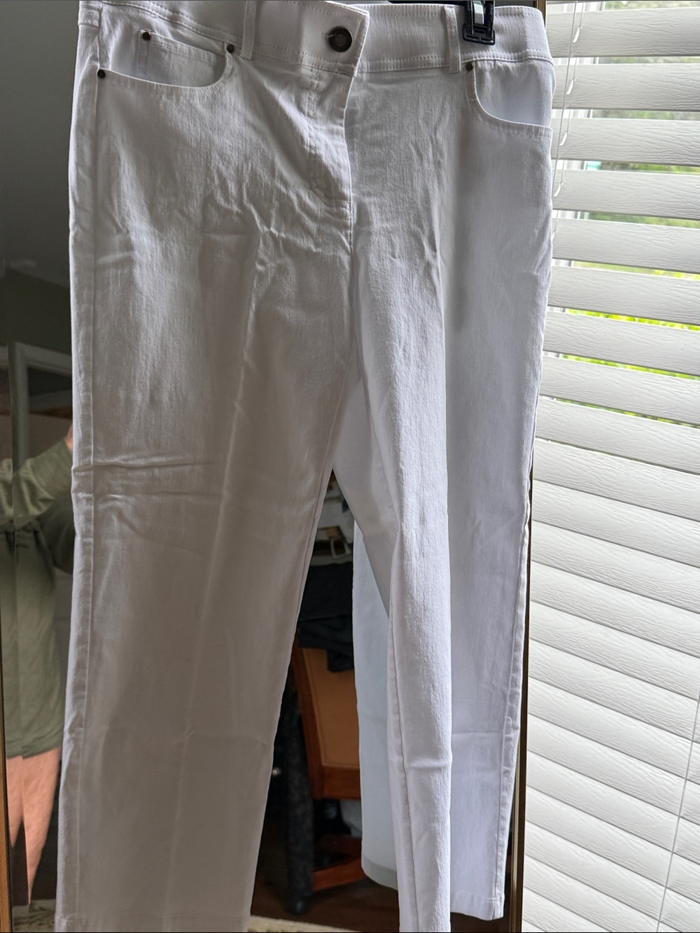 Madison White Straight-Leg Chinos